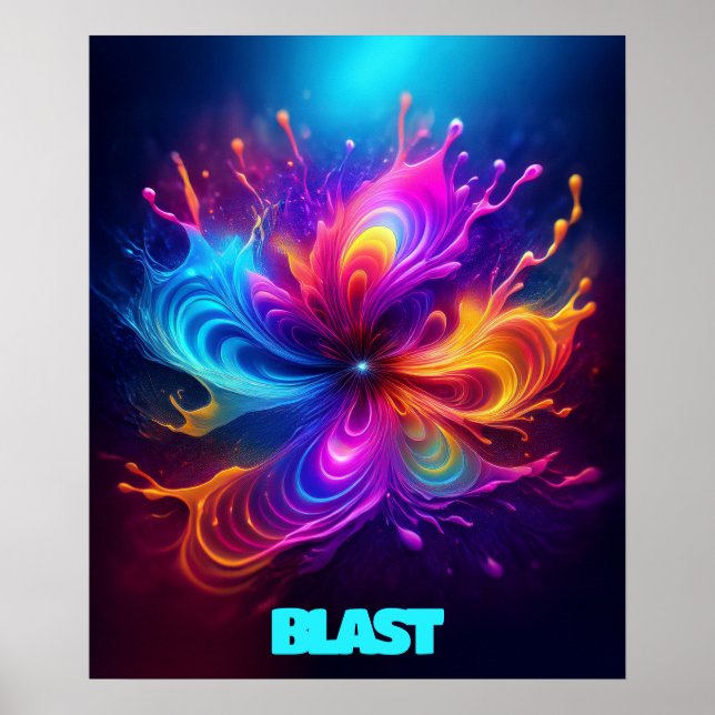Liquefied Blast Of Color Customizable Poster  (Front)