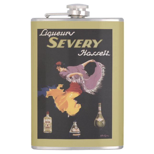Liqueurs Severy Hasselt Promotional Poster Hip Flask (Front)