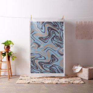 Liquid Abstract Blue Pattern Textile Fabric