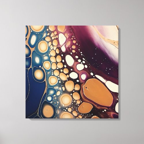 Liquid abstract marble art canvas print