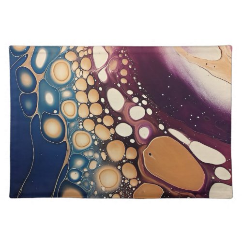 Liquid abstract marble art cloth placemat