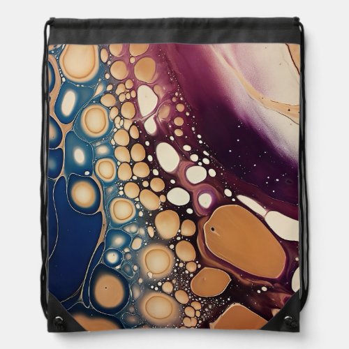 Liquid abstract marble art drawstring bag