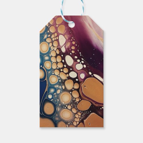 Liquid abstract marble art gift tags