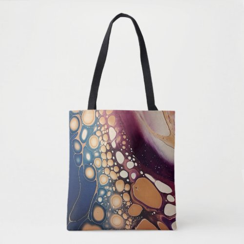 Liquid abstract marble art tote bag