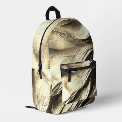 Liquid Antique Gold Paint Texture  Printed Backpack