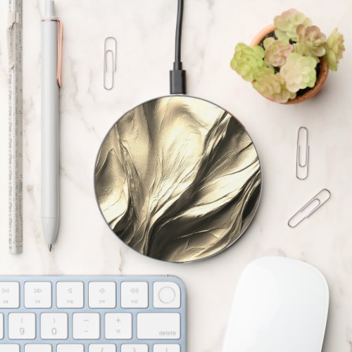 Liquid Antique Gold Paint Texture  Wireless Charger