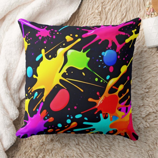 Liquid Art: Dynamic & Vibrant Throw Pillow (Blanket)