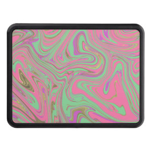 Liquid Art Purple Green Pink Design Hitch Cover