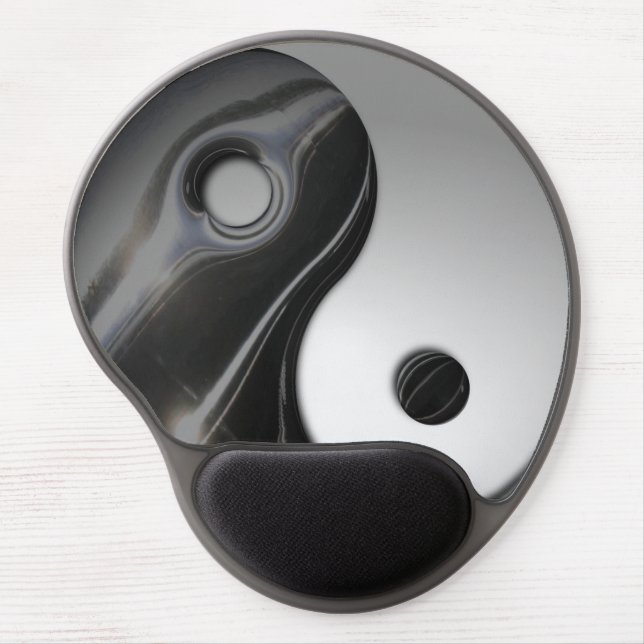 Liquid Black Yin Yang (Customizable) Gel Mouse Pad (Front)
