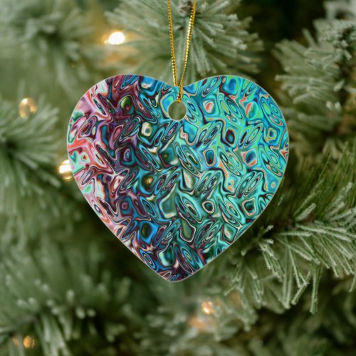 Liquid Blue Gel Abstract Ceramic Ornament