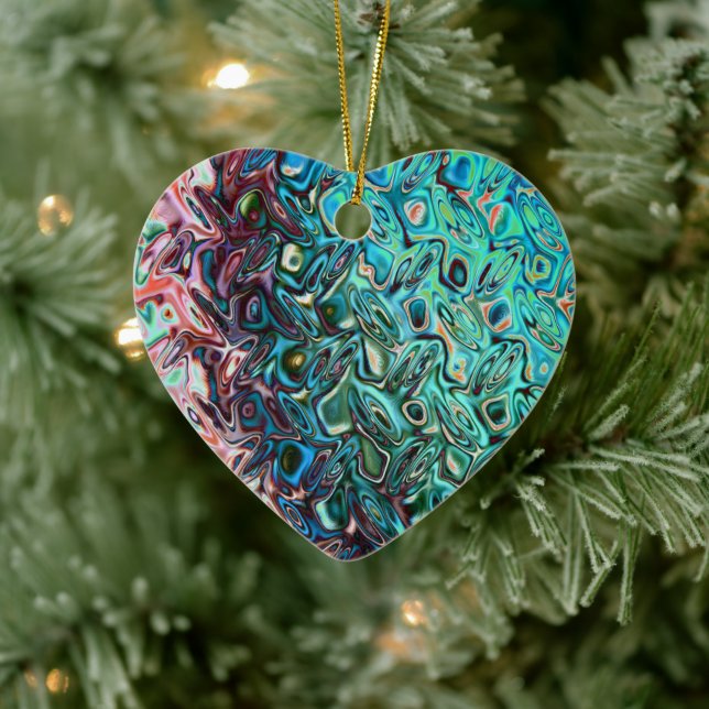 Liquid Blue Gel Abstract Ceramic Ornament (Tree)