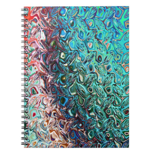 Liquid Blue Gel Abstract Notebook (Front)