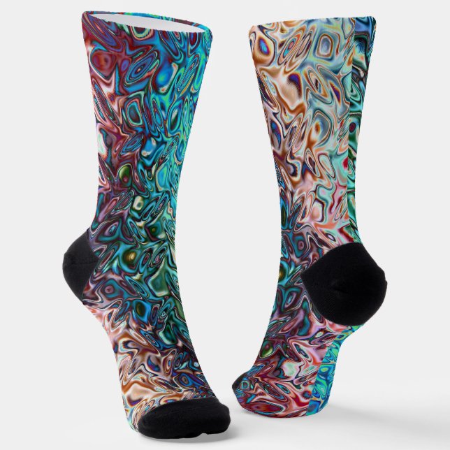 Liquid Blue Gel Abstract Socks (Angled)