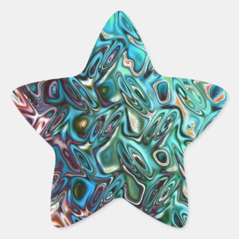 Liquid Blue Gel Abstract Star Sticker by FlowstoneGraphics at Zazzle