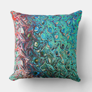 Liquid Blue Gel Abstract Throw Pillow