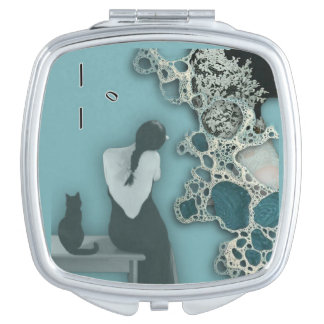 Liquid Blue Reverie — Contemporary Art Collection Compact Mirror