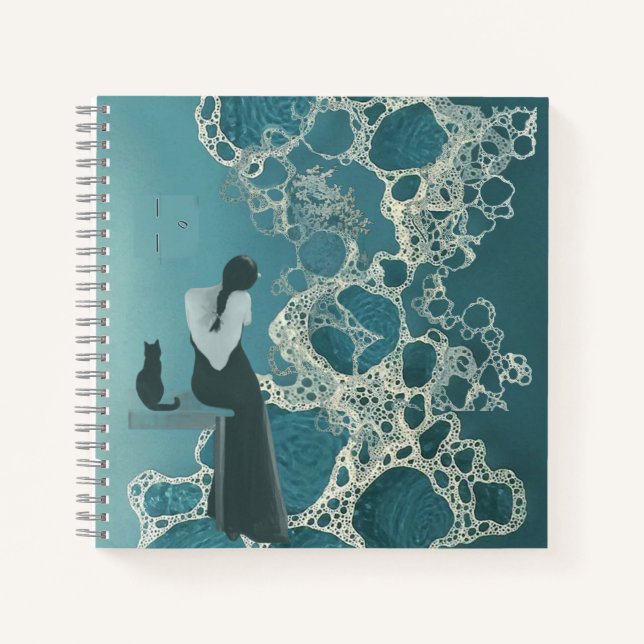 Liquid Blue Reverie — Contemporary Art Collection Notebook (Front)