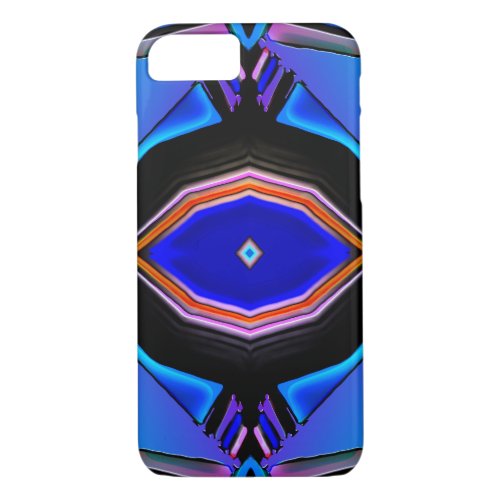 Liquid Blues  Pink Glow Geometrical Design iPhone 87 Case