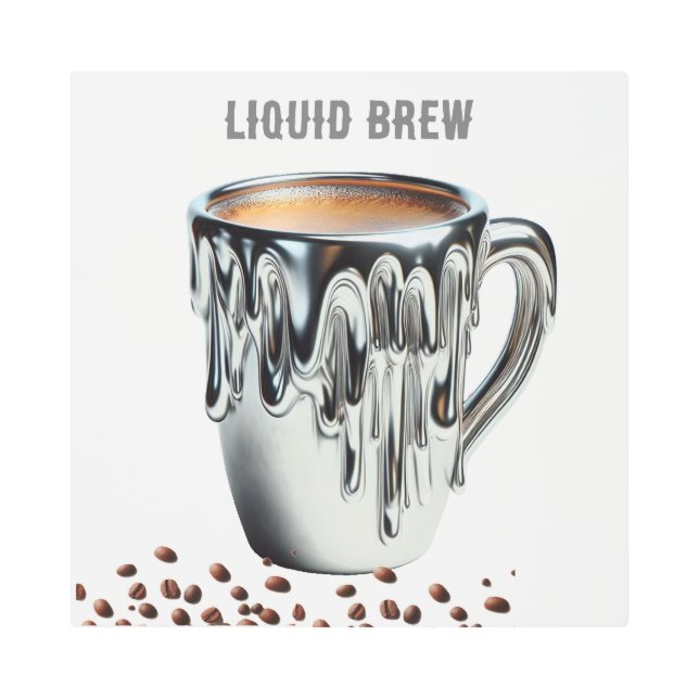 Liquid Brew Molten Coffee Bar Metal Print (Front)