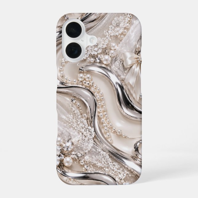 Liquid chrome cute design iphone case (Back)
