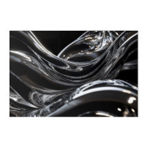 Liquid Chrome Flow — Luxury Abstract Wall Art (3:2
