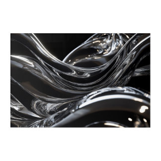 Liquid Chrome Flow — Luxury Abstract Wall Art (3:2