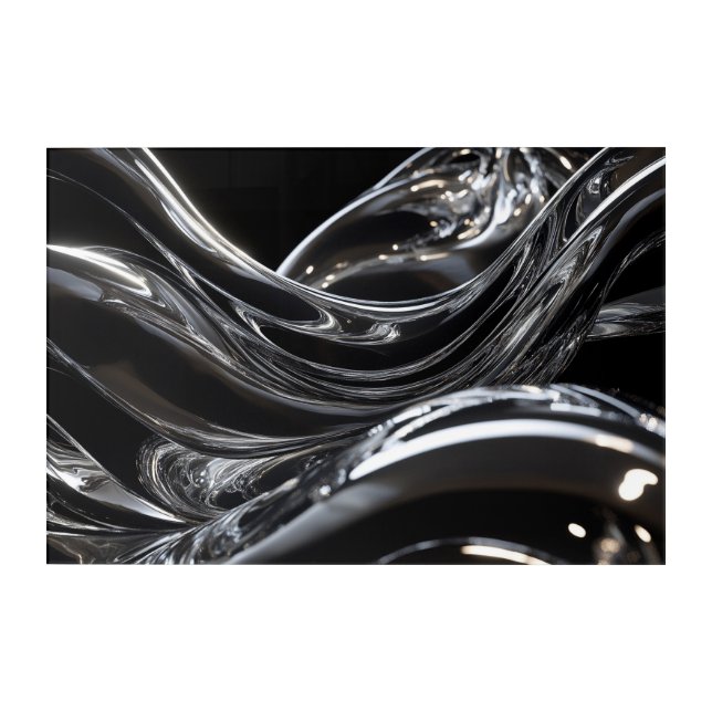 Liquid Chrome Flow — Luxury Abstract Wall Art (3:2 (Front)