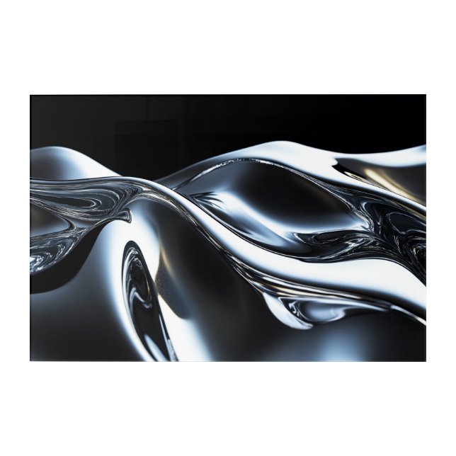 Liquid Chrome Flow — Luxury Abstract Wall Art (3:2 (Front)