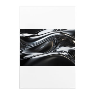 Liquid Chrome Flow — Luxury Abstract Wall Art (3:2