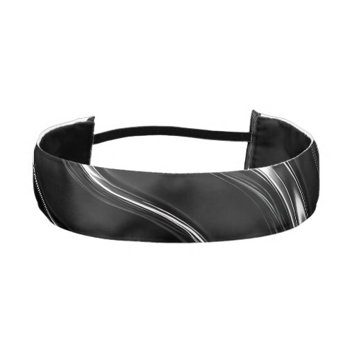 Liquid Chrome Motion Pattern | Futuristic Women’s Athletic Headband