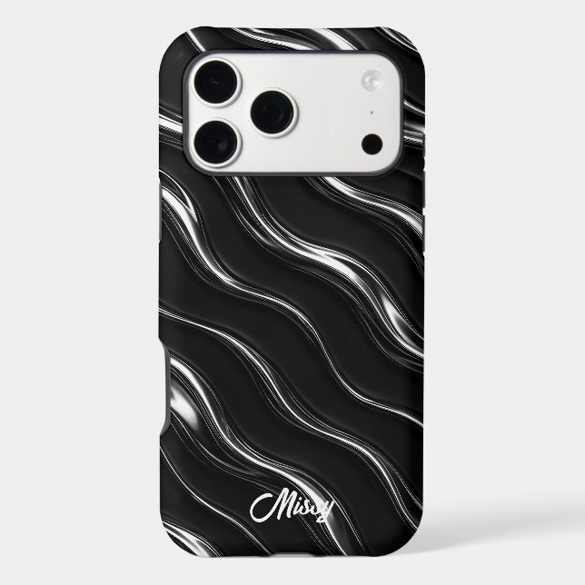Liquid Chrome Motion Pattern | Futuristic Women’s  Case-Mate iPhone Case (Back)