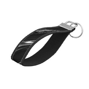 Liquid Chrome Motion Pattern Futuristic Women’s Wrist Keychain