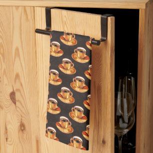 Liquid coffee tiled pattern  kitchen towel