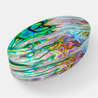 Liquid Color Glass Oval Paperweight