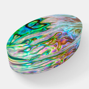 Liquid Color Glass Oval Paperweight