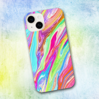 Liquid Color Neon Abstract Iphone 14 Case by MegaCase at Zazzle
