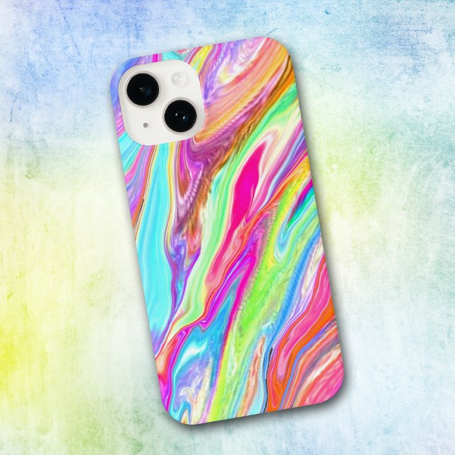 Liquid Color Neon Abstract iPhone Case (Creator Uploaded)