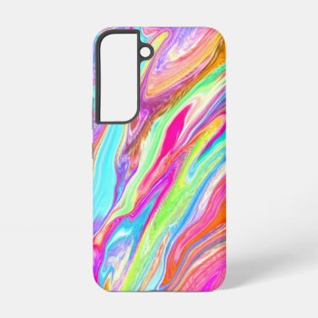 Liquid Color Neon Abstract Samsung Galaxy S22 Case by MegaCase at Zazzle