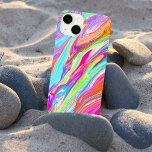 Liquid Color Neon Case-Mate iPhone 14 Case<br><div class="desc">This attention grabbing case almost glows with color! Yellow,  purple,  green,  blue,  teal and hot pink swirls together to form a neon like pattern. Vivid,  bright,  and unique.</div>