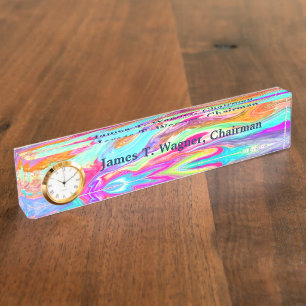 Liquid Color Neon Desk Name Plate