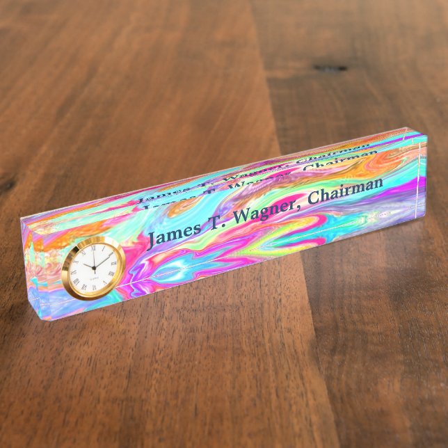 Liquid Color Neon Desk Name Plate (Side)