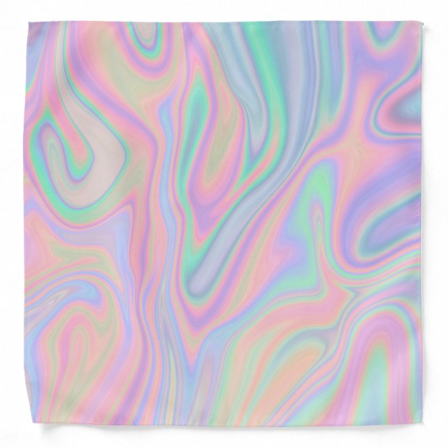 Liquid Colorful Abstract Rainbow Bandana (Front)