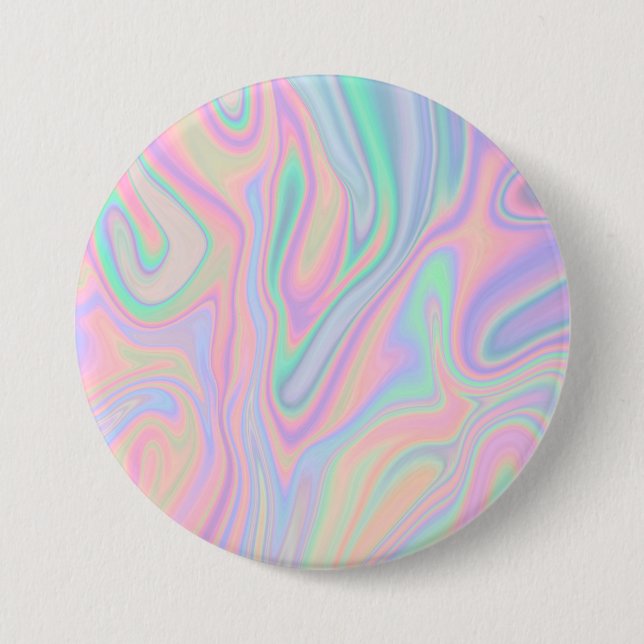 Liquid Colorful Abstract Rainbow Button (Front)