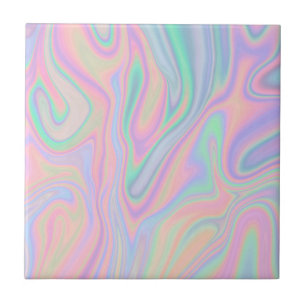 Liquid Colorful Abstract Rainbow Ceramic Tile