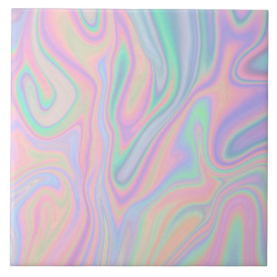 Liquid Colorful Abstract Rainbow Ceramic Tile