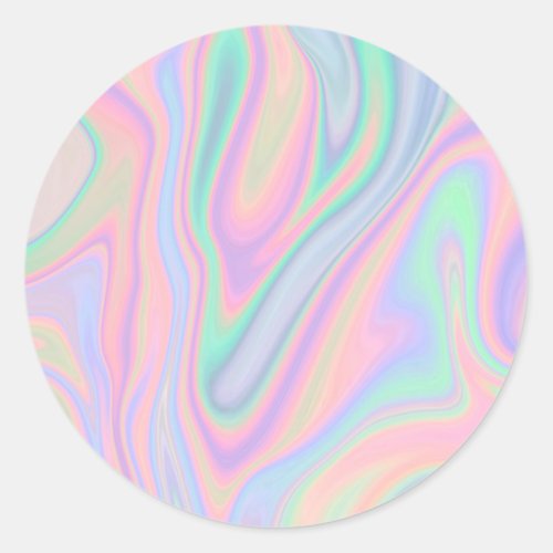 Liquid Colorful Abstract Rainbow Classic Round Sticker