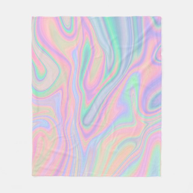 Liquid Colorful Abstract Rainbow Fleece Blanket (Front)
