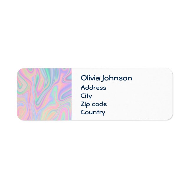 Liquid Colorful Abstract Rainbow Label (Front)