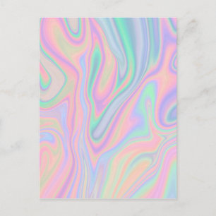 Liquid Colorful Abstract Rainbow Postcard