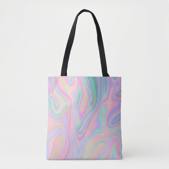 Liquid Colorful Abstract Rainbow Tote Bag (Front)